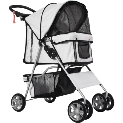Afbeelding van PawHut Hondenwagen hondenbuggy honden pet stroller buggy 4 kleuren 3/4 wielen D00 058GY
