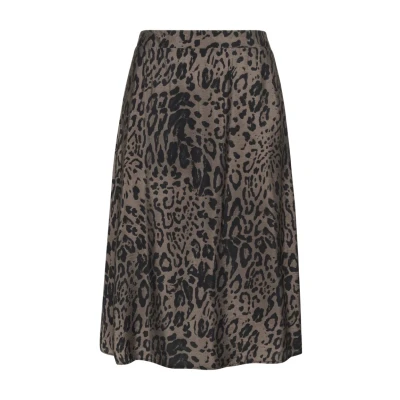 Afbeelding van Kaffe Curve JOLA Alijn rok, Dames, Maat: 50, Major brown black leopard