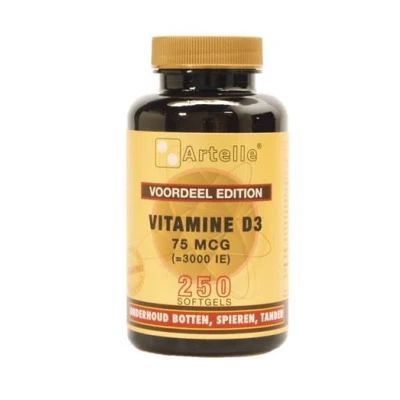 Afbeelding van Artelle Vitamine D3 75mcg Softgels 250st