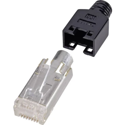 Afbeelding van Renkforce H9540.4 10 RJ45 connector, afgeschermd CAT5e Stekker, recht Aantal polen: 8P8C Zwart stuk(s)