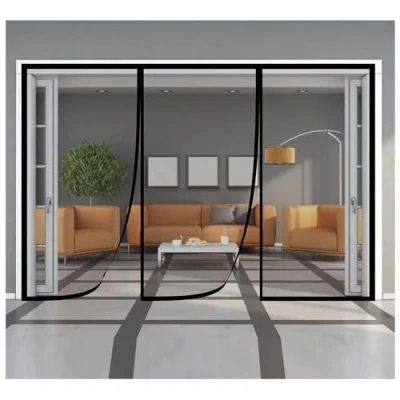Afbeelding van Balkondeur met insectenbescherming200x205cm Hordeur sluit automatisch klittenband zonder boren voor balkondeur, woonkamer, terrasdeur，zwart