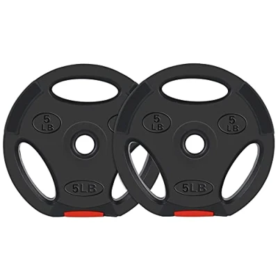 Afbeelding van BalanceFrom Vinyl Standaard 1 Inch Plate Gewichtsplaat voor Krachttraining, Gewichtheffen en Crossfit, ​​Paar, Zwart