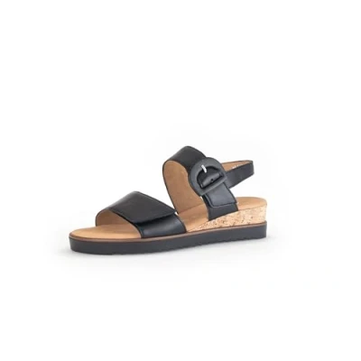Afbeelding van Gabor Damessandalen met sleehak, licht, extra breed (G), Zwart 57, 40.5 EU