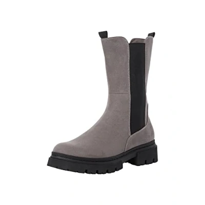 Afbeelding van Marco Tozzi Plateaulaarzen, Dames, Maat: 41, Dk.grey comb Textiel