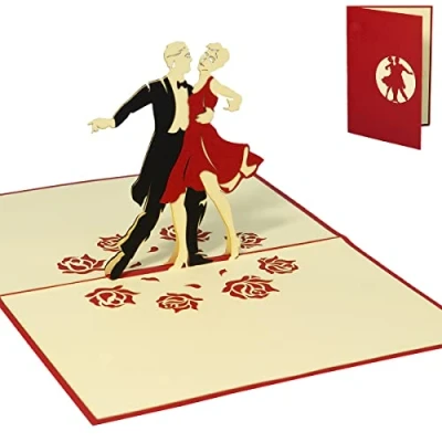 Afbeelding van LINPOPUP® pop up kaart danser 3D wenskaart verjaardag, verjaardagskaart, kaarten, dansen, vouwkaarten, verjaardagskaarten, danscurs, cadeaukaart uitnodiging dansfeest, N295