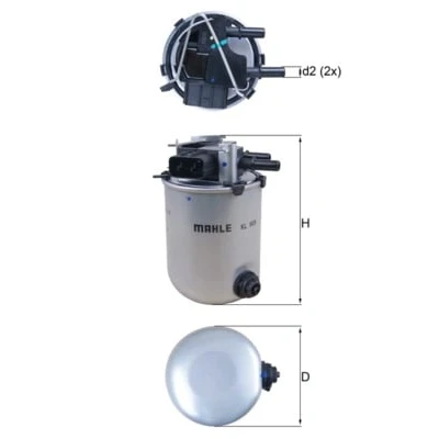 Afbeelding van MAHLE ORIGINAL KL 909 Brandstoffilter Pijpfilter 10 10,0 NISSAN: Qashqai / Qashqai+2 I, I Van