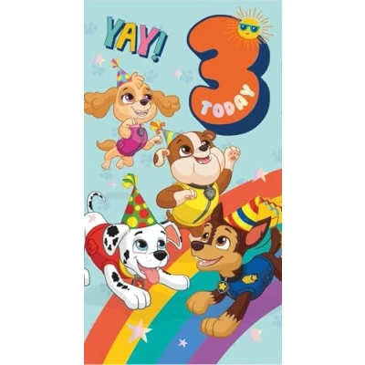 Afbeelding van Danilo Promotions Ltd Paw Patrol officiële verjaardagskaart, 3 vandaag, leeftijd drie, meerdere kleuren, PA062
