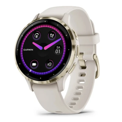 Afbeelding van Garmin 010 02785 04 Venu 3S Smartwatch Smart Watches horloge CrèmeGoudkleur