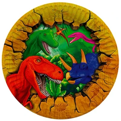 Afbeelding van Dino Party Borden 23cm 8 stuks