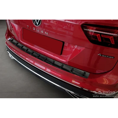 Afbeelding van Avisa Zwart RVS Achterbumperprotector voor Volkswagen Tiguan II 2016 2020 &amp; Facelift &#039;STRONG EDITION&#039;