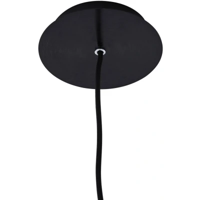Afbeelding van Lucande hanglamp 1licht Glas, metaal E27 helder, zwart