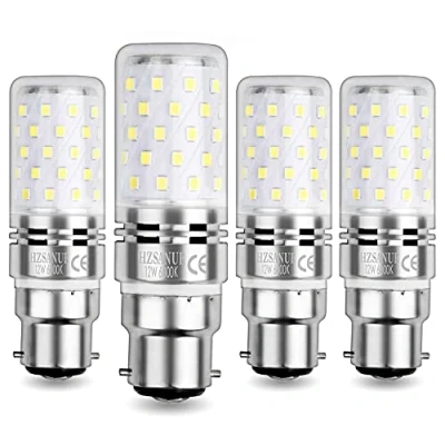 Afbeelding van HZSANUE B22 LED Maïs Lampen 12W, 100W Gloeilampen Equivalent, 6000K Daglicht Wit,1350Lm, Bajonetdop Lampen,niet Dimbaar, Pakket van 4