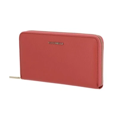 Afbeelding van COCCINELLE Metallic Soft Zip Wallet Grainy Leather Geranium
