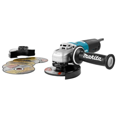 Afbeelding van Makita 9565HRX1 230 V Haakse slijper 125 mm met 5 doorslijpschijven en gesloten beschermkap, in doos