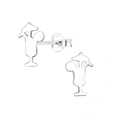 Afbeelding van JoyS Zilveren tropische cocktail oorbellen 8 x 12 mm egaal