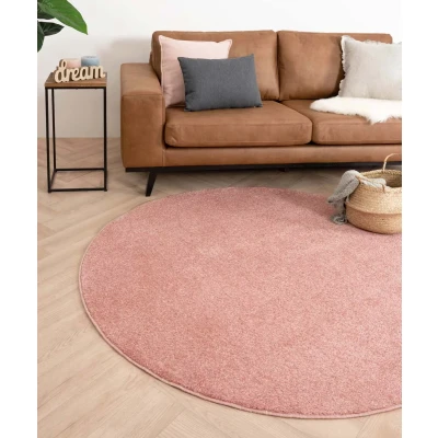 Afbeelding van Rond Tapijt/Vloerkleed Fine Roze 200 Cm