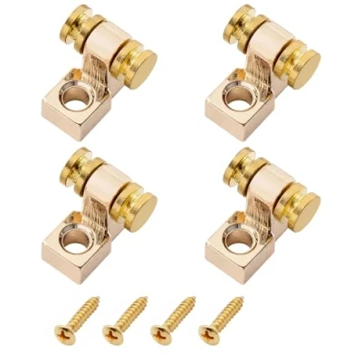 Afbeelding van Musiclily Vintage Roller String Guides Snaargeleiders Trees Retainers voor Strat Tele Elektrische Gitaar, Goud(4 Stuks)