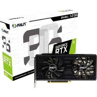 Afbeelding van Palit Nvidia GeForce RTX 3060 Videokaart Dual 12 GB GDDR6 RAM PCIe x16 4.0 x16, HDMI, DisplayPort