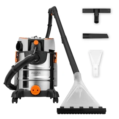 Afbeelding van Zeegma Zonder Pro AQUA Nat en Droogzuiger 1400W HEPA filter 4L Waterreservoir Blaasfunctie 13m Bereik Tapijt &amp; Bekledingreiniging