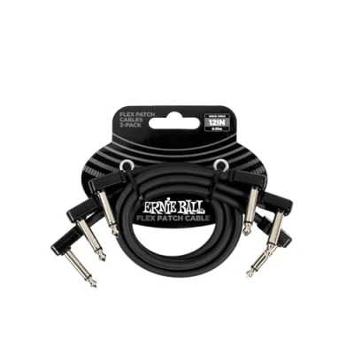 Afbeelding van Ernie Ball Flex Patchkabel 12&quot; Zwart 3 Pack