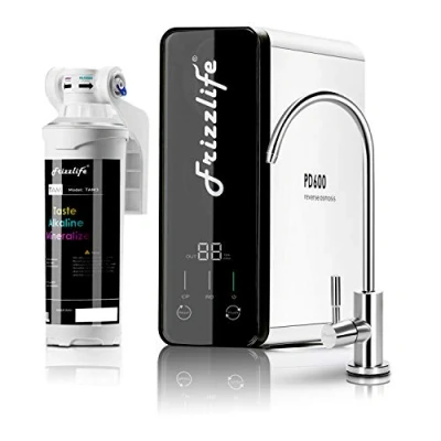 Afbeelding van Frizzlife RO omgekeerde osmose waterfiltratiesysteem 600 GPD High Flow, Tankless, Reduce TDS, Compact, Alkaline Mineral PH, 1.5:1 Drain Ratio, USA Tech Support, PD600 TAM3