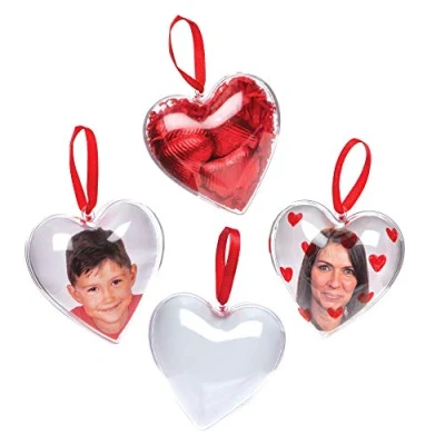 Afbeelding van Baker Ross Foto hanger &quot;Hart&quot; (4 stuks) voor kinderen om vorm te geven, versieren en cadeau geven Valentijnsdag Moederdag
