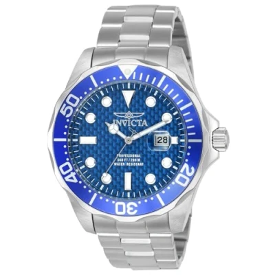 Afbeelding van Invicta Pro Diver 12563 Heren Horloge Waterdicht Analoog Quartz Uurwerk Roestvrij Staal met blauwe Wijzerplaat 47mm