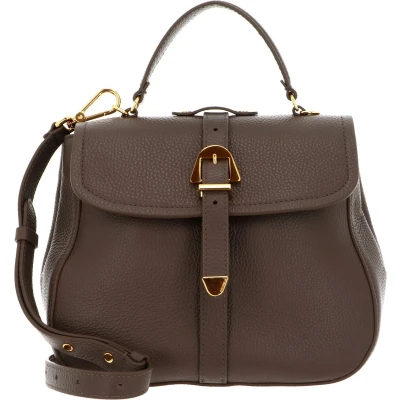 Afbeelding van Coccinelle Leren Handtas Schoudertas Magalu Handbag Grained Leather Coffee Donkerbruin