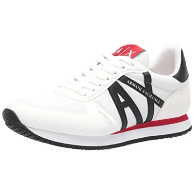 Afbeelding van Armani Exchange Sneakers laag, Heren, Maat: 46, White/red/blue Imitatieleer/ textiel