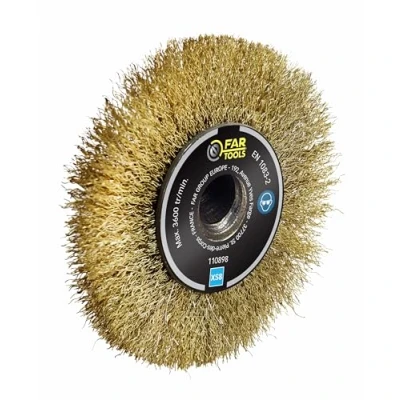 Afbeelding van Precisieborstel met messingdraad, 0,3 mm, 120 L 20 mm plus 4 afstandhouders, voor het verwijderen van hout, metaal of steen