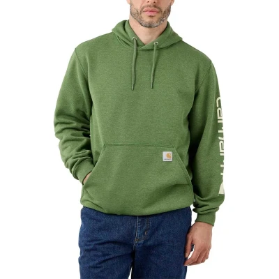 Afbeelding van Carhartt Sleeve Logo Hooded Sweatshirt Arborvitae Heather 2XL