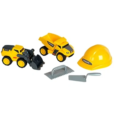 Afbeelding van Klein Toys Volvo Power bouwplaatsset kiepwagen, wiellader, metselaarsgereedschap, helm 1:24 geel