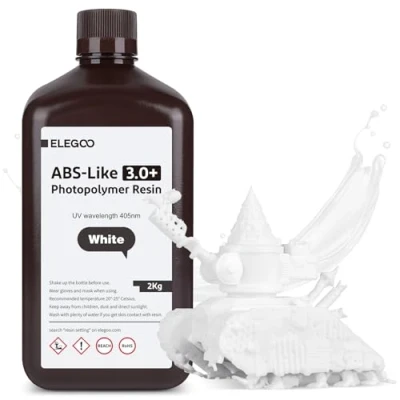 Afbeelding van ELEGOO ABS Like Resin 3.0 Plus, 405nm Rapid uv hardend fotopolymeerhars, 3D printerhars met lage viscositeit en hoge precisie, niet broos, hars voor LCD/DLP printer, wit, 2000 g