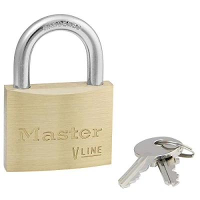Afbeelding van Master Lock 4150 sleutelhangslot van messing, goud, 6,8 x 5 1,4 cm