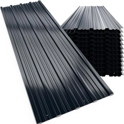 Afbeelding van Metalen profielplaten voor dak of wandmontage grijs , set 12 stuks