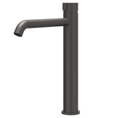 Afbeelding van IVY Tribe wastafelkraan L model Geborsteld carbon Black PVD