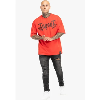Afbeelding van Tapout Oversize Simply Believe Tshirt print, Heren, Maat: Medium, Red black