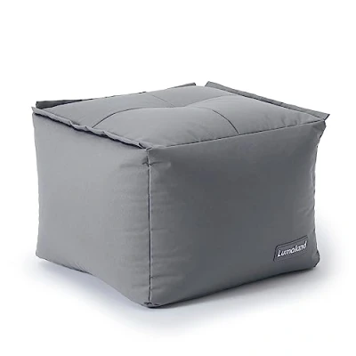 Afbeelding van Lumaland Modulaire zitzak loungeset, waterdichte stoel, voor binnen en buiten, wasbare zitmeubels tuin binnenruimtes, eenvoudig uitbreidbare lichte bank, 96 x 72 70 cm, grijs