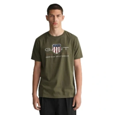 Afbeelding van GANT REG Archive Shield SS Tshirt print, Heren, Maat: Small, Grün/juniper green