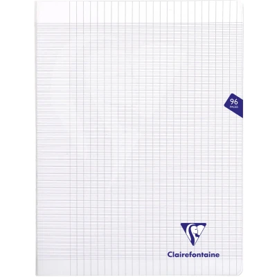 Afbeelding van Clairefontaine 393361C Mimesys Kleurloos Geniet schrift 24x32 cm 96 Grote ruiten pagina&#039;s 90 g wit papier Polypropyleen kaft