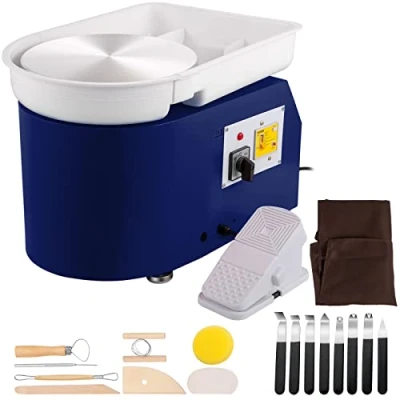 Afbeelding van VEVOR Ozenwiel 28 cm 350 W voor keramiek, knutselen, blauw, aluminiumlegering, 52 x 35