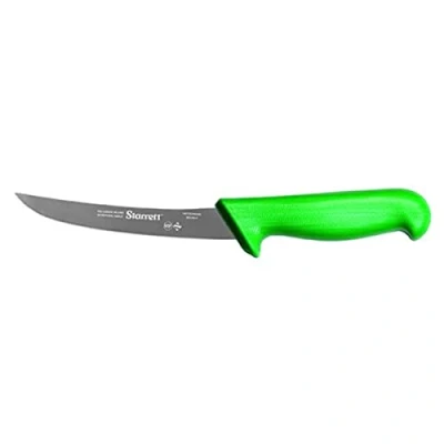 Afbeelding van Starrett Professioneel boningsmes BKG106 6 smal gebogen 150 mm ultra scherp gesanitiseerd stalen lemmet groen handvat keuken koksmes (DV8608)