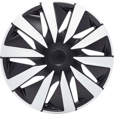Afbeelding van J Tec 4 Delige Wieldoppenset Lazio 16 inch zilver/zwart/carbon look