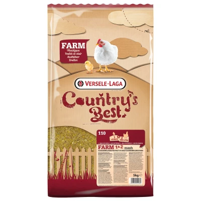 Afbeelding van Versele Laga Country`s Best Farm 1&amp;2 Mash Groeikorrel Vlees Kip Kippenvoer 5 kg Van 0 Weken