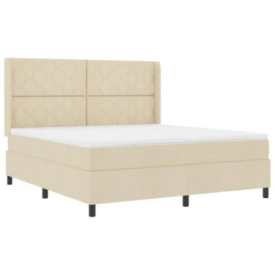 Afbeelding van vidaXL Boxspringbed met Matras &amp; LED Crème 180x200 cm Stof