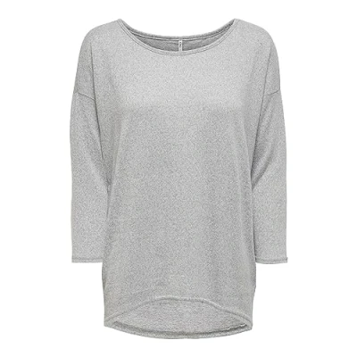 Afbeelding van ONLY Vrouwelijke top, casual bovendeel met lange mouwen, lichtgrijs gem., XXL