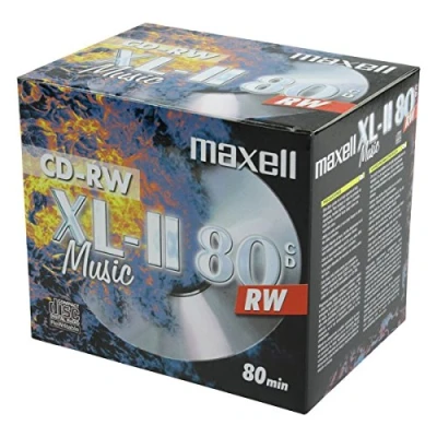 Afbeelding van Maxell CD RW 80 Opslagmedia (Audio/Muziek minuten) Pack van 10 schijven in juwelendoosje