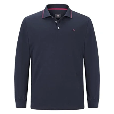 Afbeelding van Jan Vanderstorm loose fit polo Plus Size ELLIS donkerblauw