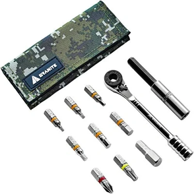 Afbeelding van Granite Design Rock&#039;n&#039;Roll Camo Fietsreparatieset Bicycle Repair Tool Set Mini ratel Compleet en Compact voor Onderweg Multitool