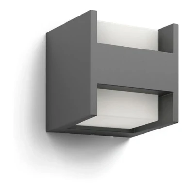 Afbeelding van Philips Arbour Wandlamp Warmwit Licht 4,5 W Eenvoudige Installatie Geïntegreerde LED Lamp Buitenlamp Muurlamp Antraciet